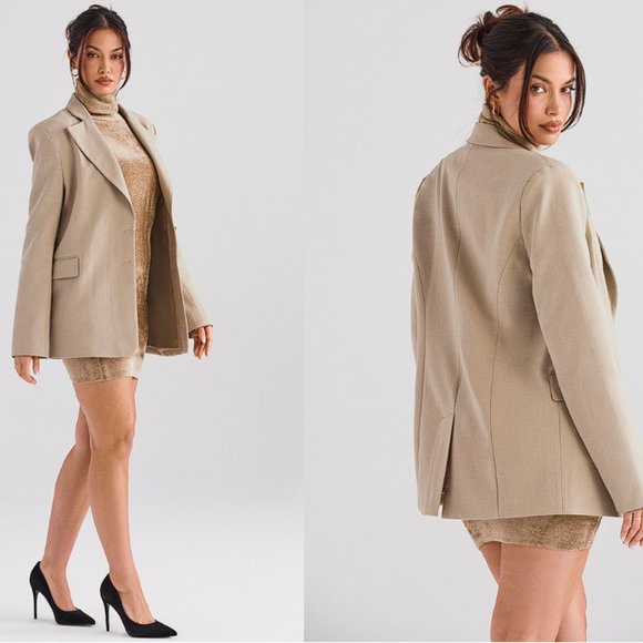 HOUSE OF CB 'Aline' Mink Oversized Blazer NWOT - Picture 3 of 4